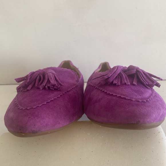 Talbots raspberry suede leather flats with tassel detail Size 5 1/2 - Picture 7 of 11